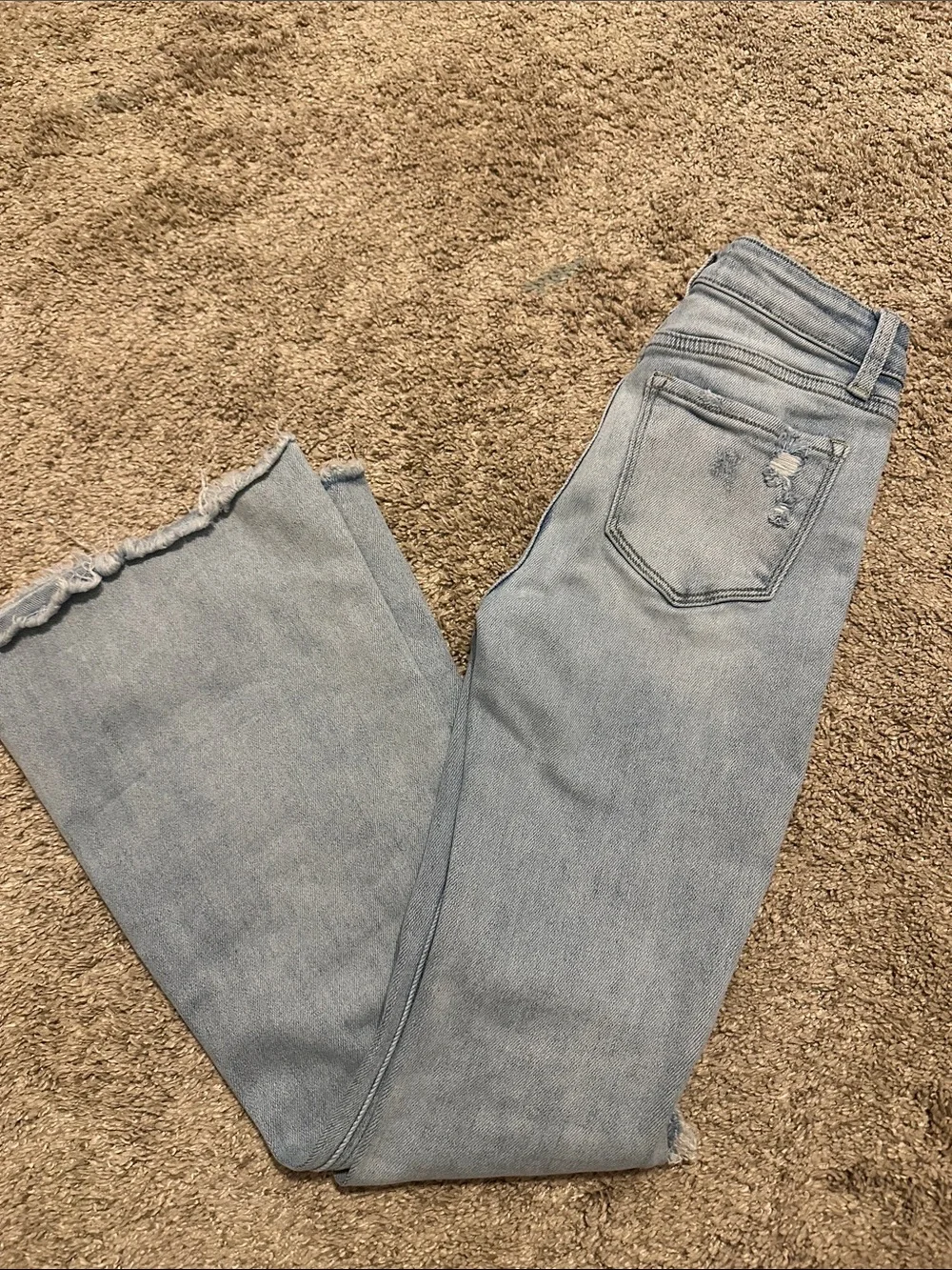 Flying Monkey Light Wash Distressed Flare Jeans